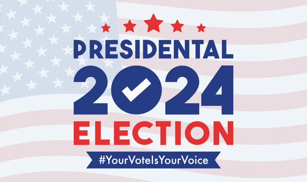 presidental 2024 Election voting. Election voting poster. Vote 2020 in USA, banner design. Political election campaign