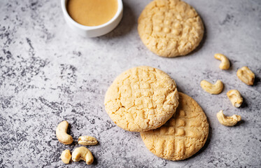 Cashew sweet cookies on a background