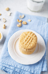 Cashew sweet cookies on a background