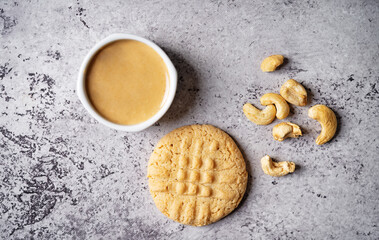 Cashew sweet cookies on a background