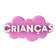 Pink Label Children's Day in portuguese 3d render