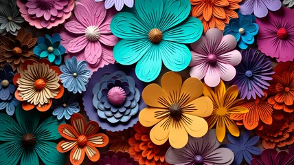 Möbelaufkleber abstract background with flowers. Generative AI © Aram