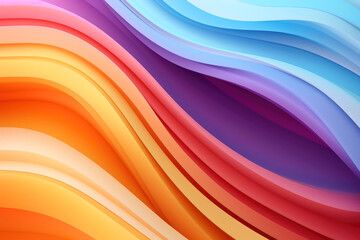 Colorful 3D wave gradient background. Generative ai