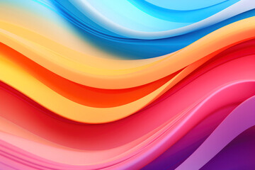 Colorful 3D wave gradient background. Generative ai