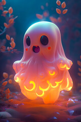 Illustration of fairy cute fanny ghost. Halloween concept