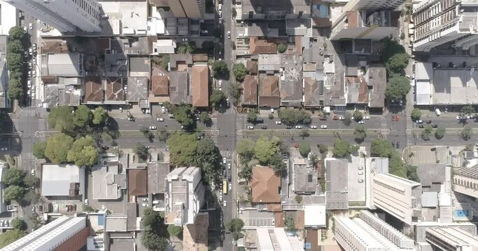Londrina aerial view Drone 4k Plongée zenital Avenida Higien&oacute;polis Flat style for better post-production