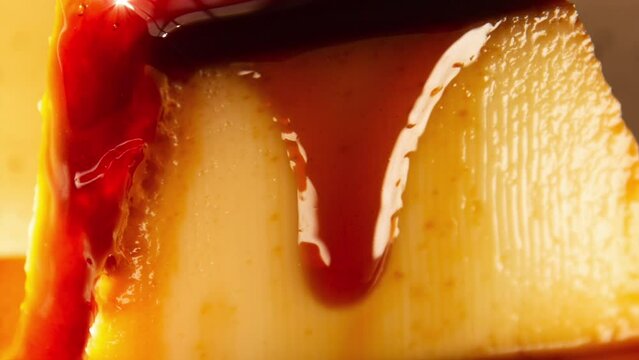 Sweet Creme Caramel Condensed milk Pudim in top view