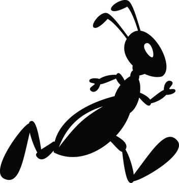 Black ant running clip art illustration ant running logo template vector image