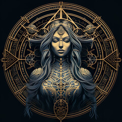 Epic High Fantasy Norse mythology Viking themed logo coat of arms emblem