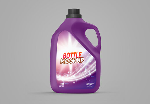 Plastic Detergent Bottle Mockup
