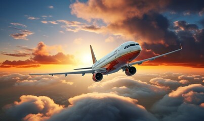 Fototapeta na wymiar Airplane in sky background