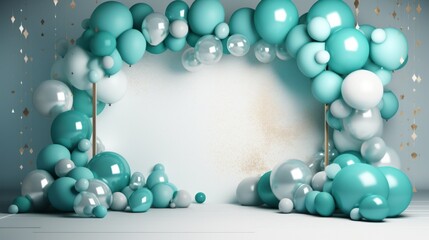 Holiday balloon frame background