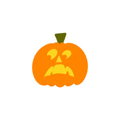 Halloween pumpkin vector. Simple flat style design element. pumpkin horror spooky silhouette.