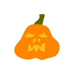 Halloween pumpkin vector. Simple flat style design element. pumpkin horror spooky silhouette.