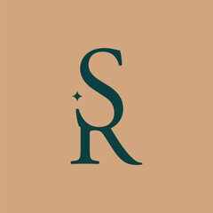 monogram letter logo design with letter sr