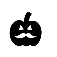 pumpkin silhouettes with spooky faces. Halloween pumpkins