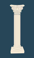 Antique marble column vector concept