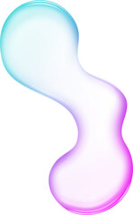 Liquid Blob Transparent Abstract Fluid Shape. Colorful Modern Futurism Fluid Object