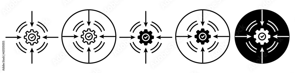 Poster impact symbol icon. business target to achieve accurate mark by focus or aim with accuracy logo mark
