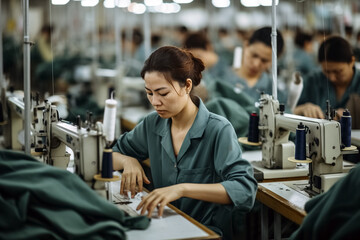 Women working for a garment company in a factory
