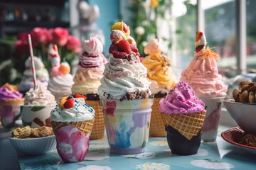 Foto op Plexiglas assorted ice cream in cafe. © Fotograf