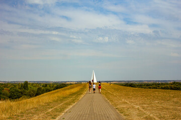 Road to the sky... Midsummer Boulevard Light Pyramid, Milton Keynes, England, United Kingdom.