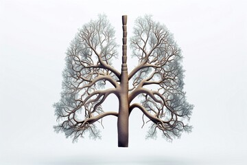 lungs on white background.
