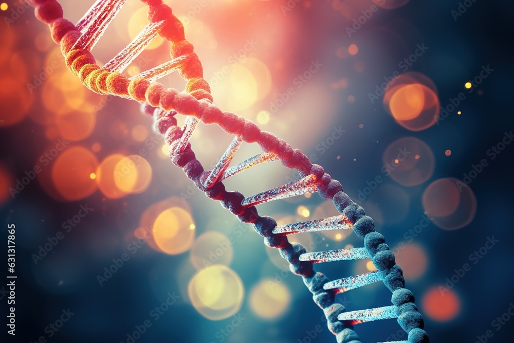 Poster multicolored dna helix.