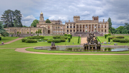 Fountain at Witley Court in spring. UK