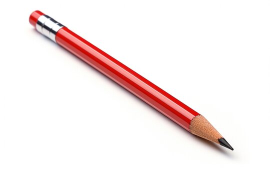 red pencil isolated on white background.