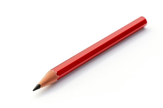 red pencil isolated on white background.