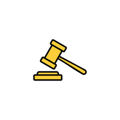 Gavel icon vector for web and mobile app. judge gavel sign and symbol. law icon. auction hammer