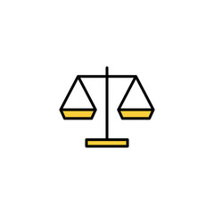 Scales icon vector for web and mobile app. Law scale icon. Justice sign and symbol