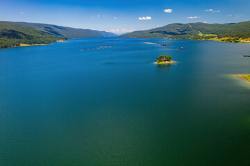 Summer landscape of Dospat dam in Rhodope mountains