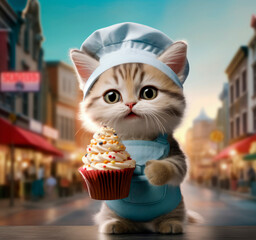 Cute chef cat