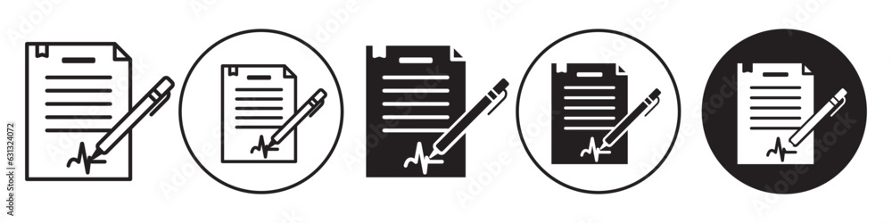 Poster agreement symbol icon. flat logo of contract legal document with sign of owner or applicant. vector 