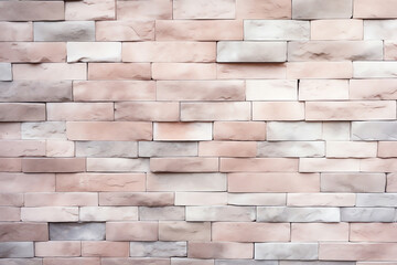 Generative AI : Old Blush Pink and Pale Gray Grunge Brickwall Texture. Vintage Brick Wall With Shabby Faded Background. Distressed Stonewall Wallpaper. Peeled Rough Decayed Brick Wall Textured Backgro