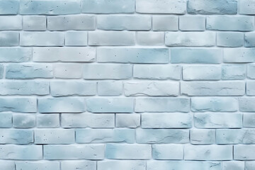 Fototapeta premium Generative AI : Large texture of light blue brick wall, textured surface. Brick background. Pastel blue brick wall. Turquoise painted old wide angle brickwork backdrop. Grainy texture