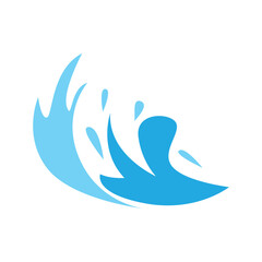 Fototapeta na wymiar Water Wave Logo, Ocean Wave Simple Design, Vector Symbol Illustration Template
