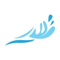 Naklejka premium Water Wave Logo, Ocean Wave Simple Design, Vector Symbol Illustration Template