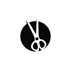 Scissors Logo, Cutting Tools Vector, Barbershop Razor Scissors Simple Design, Illustration Template Icon