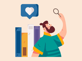 Education learning people flat vector concept hand drawn illustration
