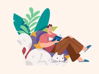 Education learning people flat vector concept hand drawn illustration
