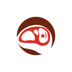 Beef Logo, Meat Steak Vector, Grill Cuisine Design, Steak Restaurant Brand Template Icon