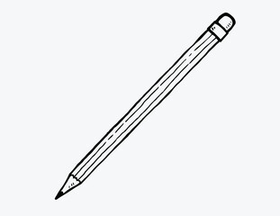 Sketch vector of pencil in doodle style, vector illustration