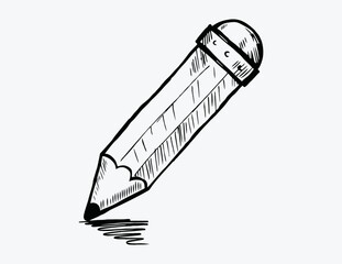 Sketch vector of pencil in doodle style, vector illustration