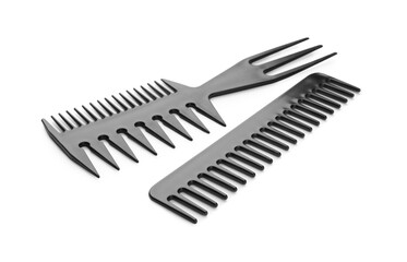 Two new hair combs isolated on white