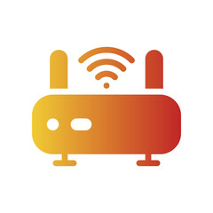 router flat gradient icon