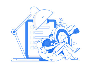 Education learning people flat vector concept hand drawn illustration
