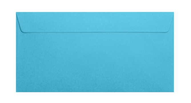 Blue envelope cut out